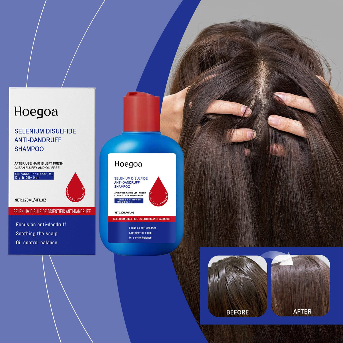 Selenium Disulfide Control Oil Shampoo 120ml Box Tri Light Beauty