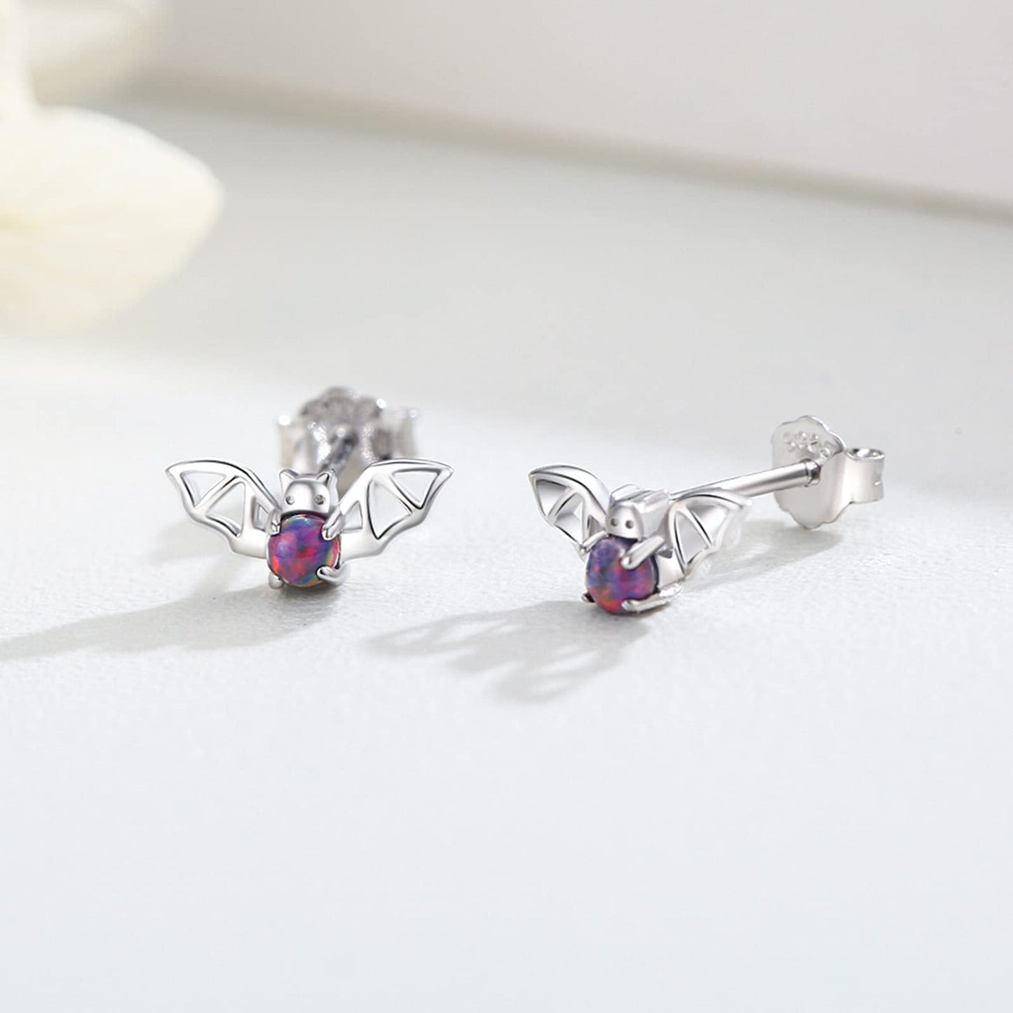 Bat Earrings 925 Sterling Silver Opal Bat Jewelry Gifts for Girls Women LadyShow.Store