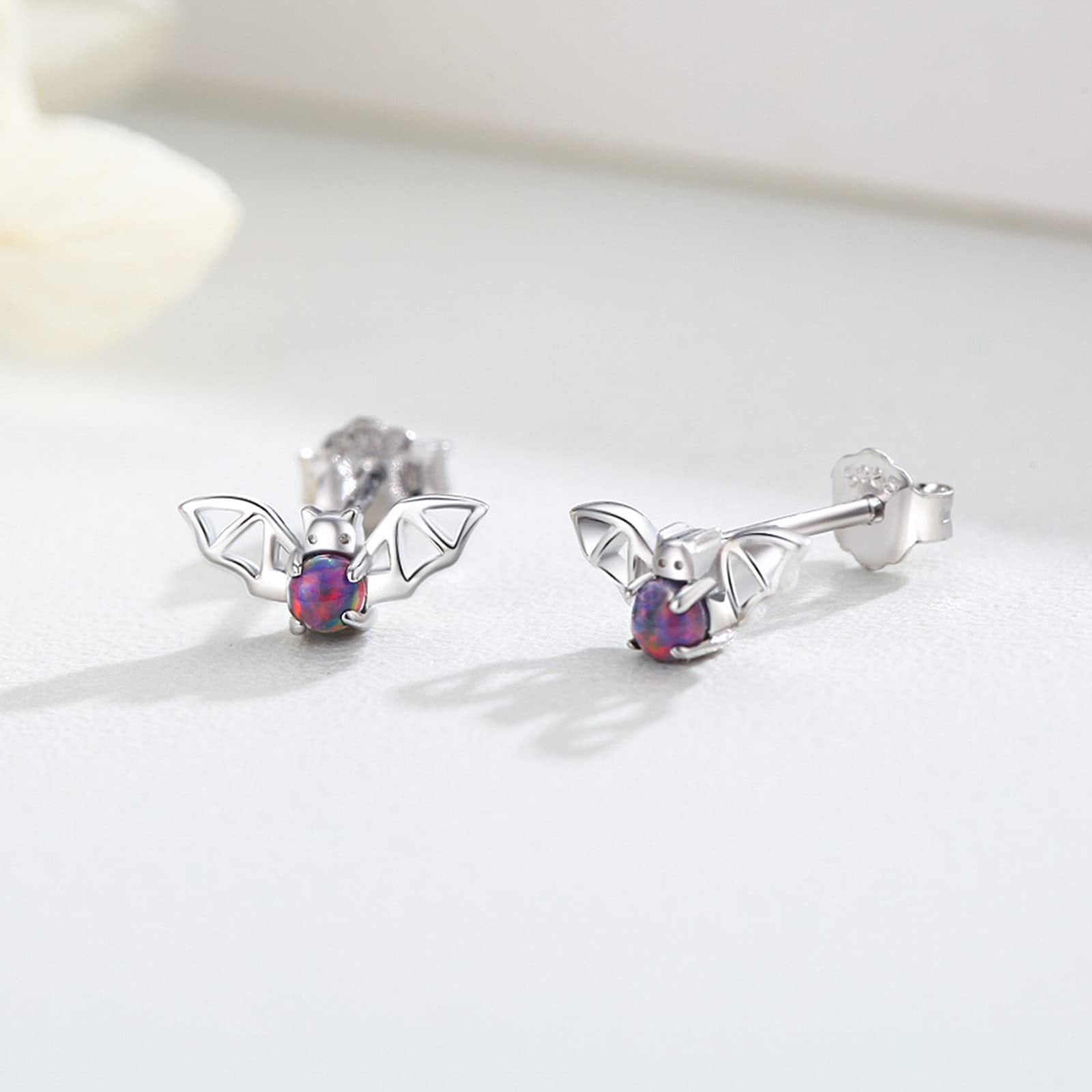 Bat Earrings 925 Sterling Silver Opal Bat Jewelry Gifts for Girls Women LadyShow.Store