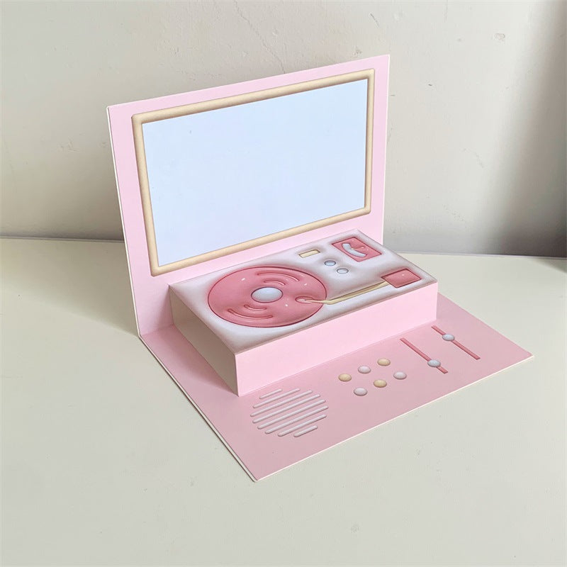 Phonograph Birthday Gift Creative Stereoscopic Greeting Cards CJD