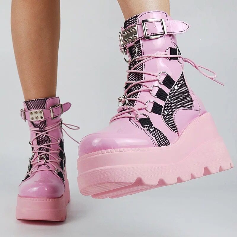 Platform Gothic Mid-calf Boots For Women Boots LadyShow.Store