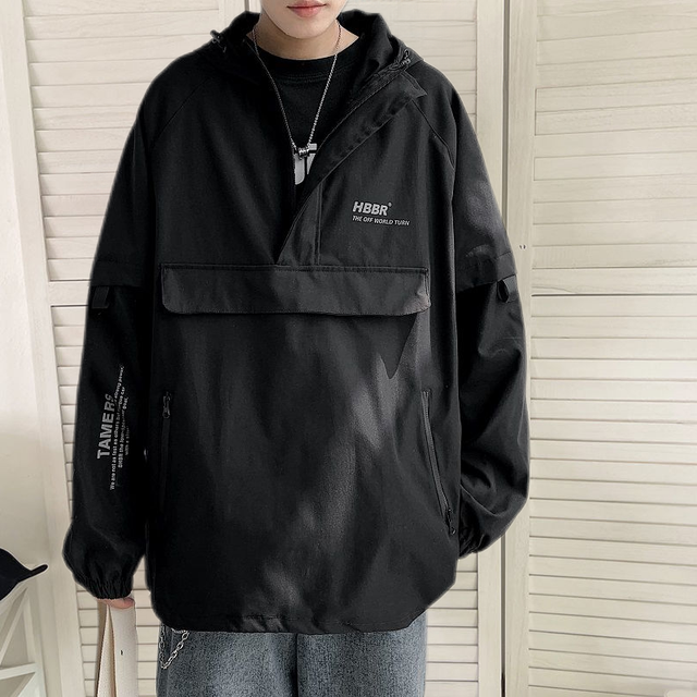 Men's Hooded Windbreaker Bomber Jacket Sportswear Pi-Mart