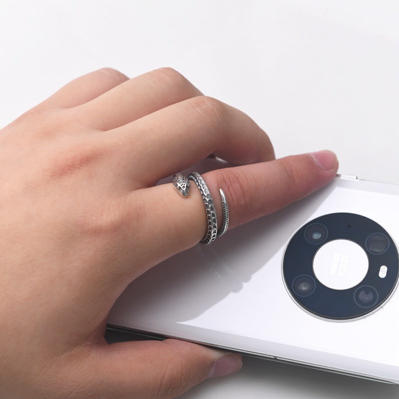 Ornament S925 Silver Snake Ring LadyShow.Store