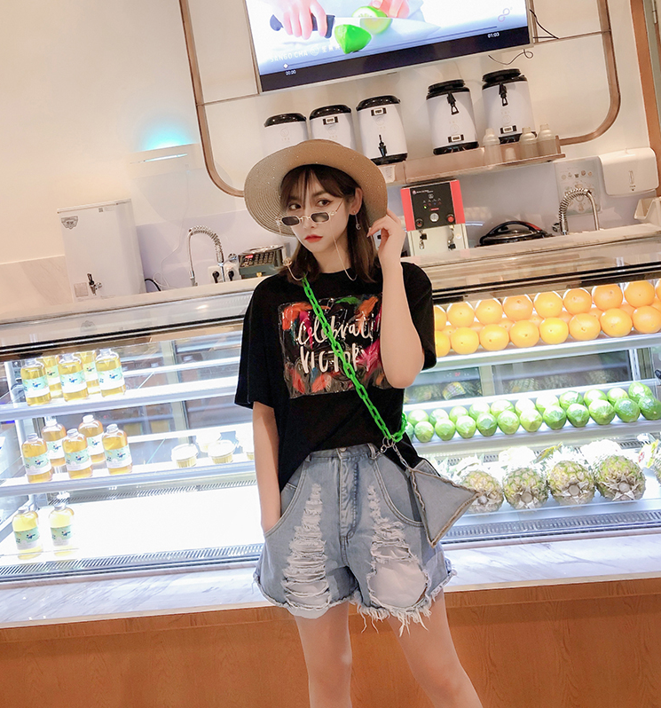 Water-Washed Denim Shorts Pi-Mart