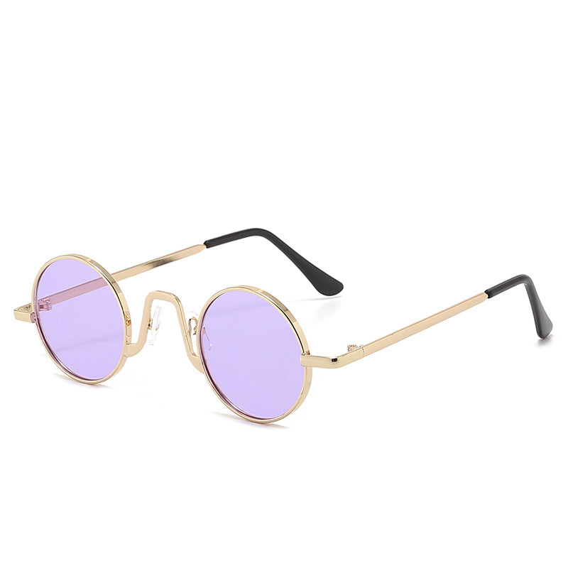 Retro Hip Hop Sunglasses Small Frame Round CJD