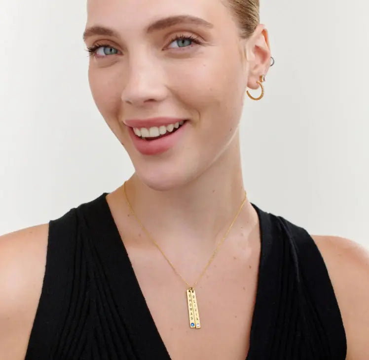 Personalized Vertical Necklace, Mother's Day Gift LuxuryLifeWay Online Store