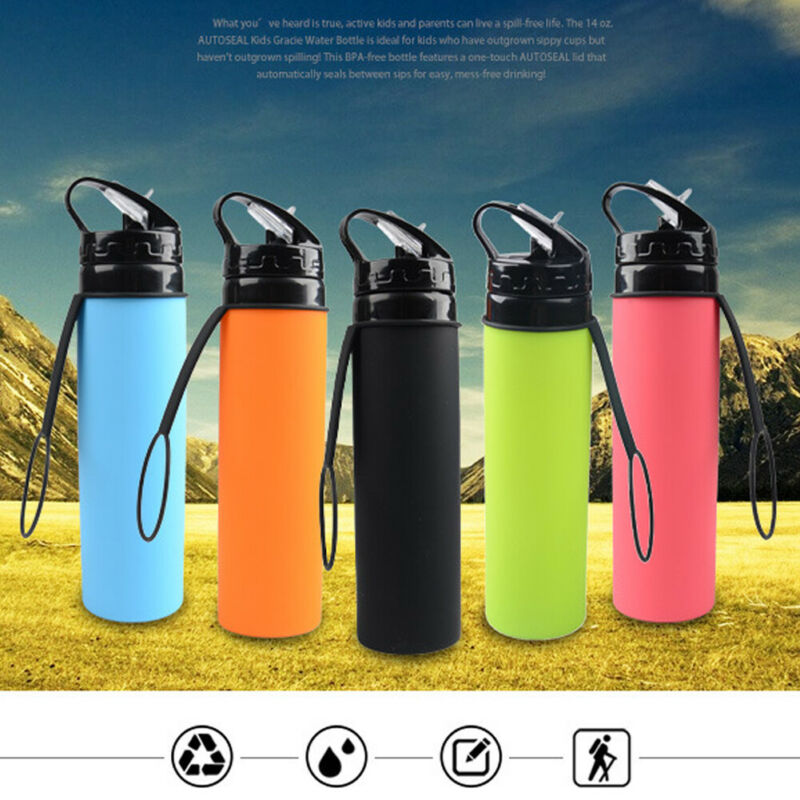Silicone Sports Water Bottle for Outdoor Activities LadyShow.Store