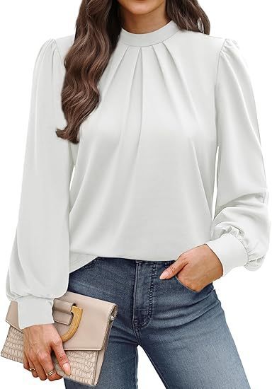 Women's Long Sleeve Small Turtleneck Solid Color Pleated LadyShow.Store