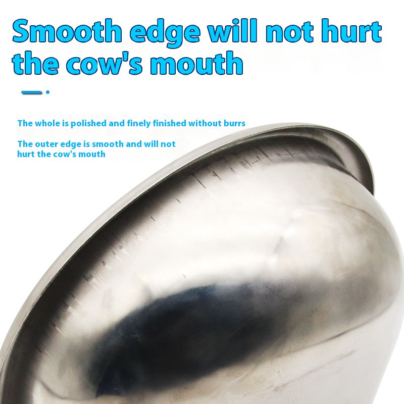 Stainless Steel Drinking Bowl With Cow Sink Pets Fashion
