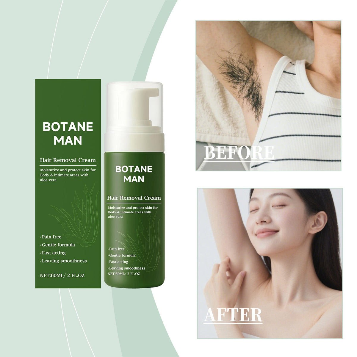 Shu Run Gentle Hair Removal Mousse 60ml  1box Tri Light Beauty