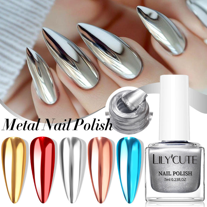 Quick-dry Metallic Mirror Nail Polish, No Baking Required LadyShow.Store