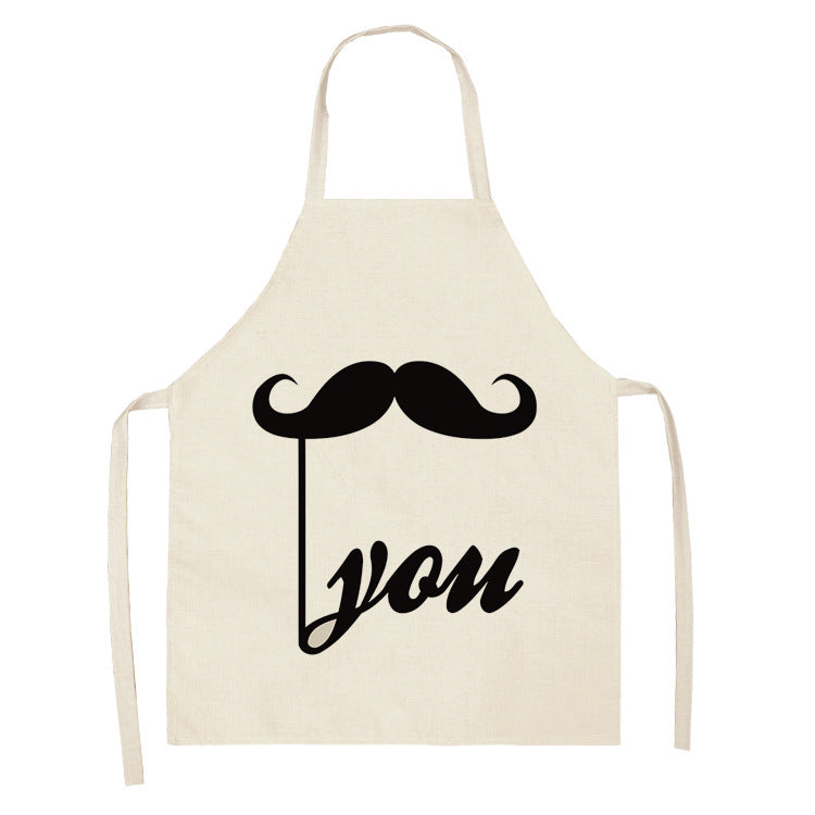 Letter Linen Apron Kitchen Stain-resistant Sleeveless Coverall PearlNestDecor.com