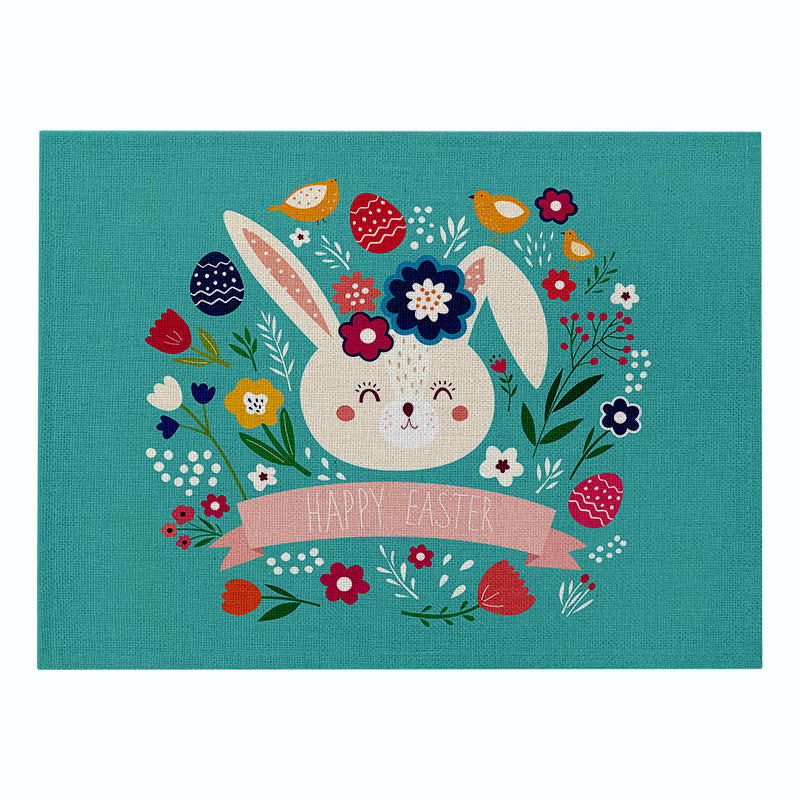 Home Cartoon Rabbit Kitchen Insulation Coaster Anti-scalding Cotton And Linen Western Placemat PearlNestDecor.com