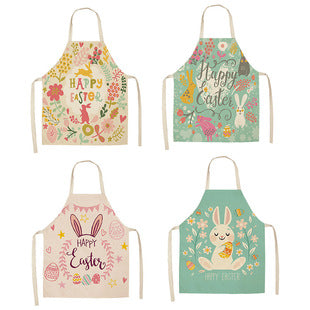 Apron Christmas Valentine's Day Linen Printing Home Kitchen Waterproof Thickened Graphic Customization Cross-border Apron PearlNestDecor.com