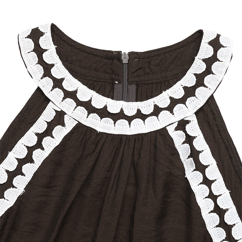 Resort-style Flared Halter Neck Dress NorixaFashion.com