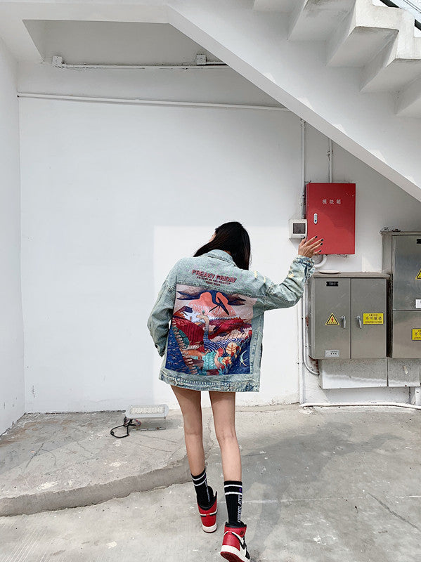 Dinosaur Patch Denim Jacket Pi-Mart