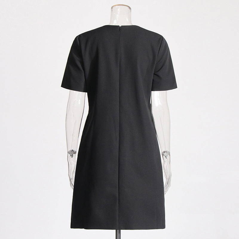Bow Design Short Sleeve Dress Women NorixaFashion.com
