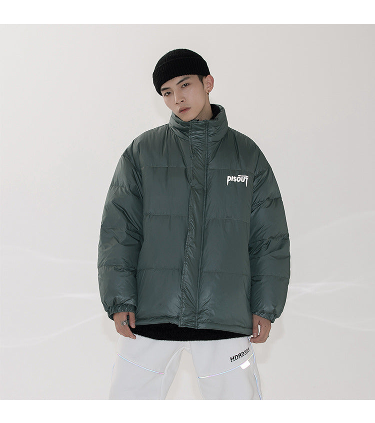 2020 Men's Winter Plain Down Jacket with Letter Design Pi-Mart