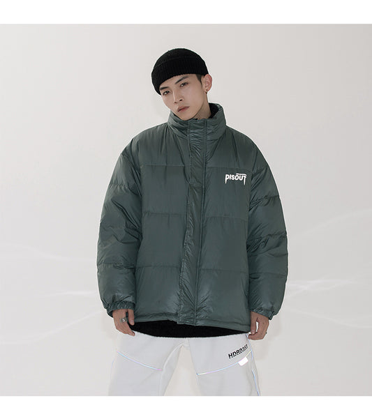2020 Men's Winter Plain Down Jacket with Letter Design Pi-Mart