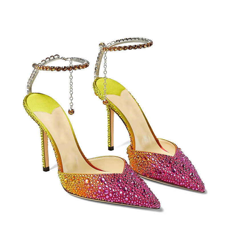 Pointed Color Rhinestone Simple Shoes Women LadyShow.Store