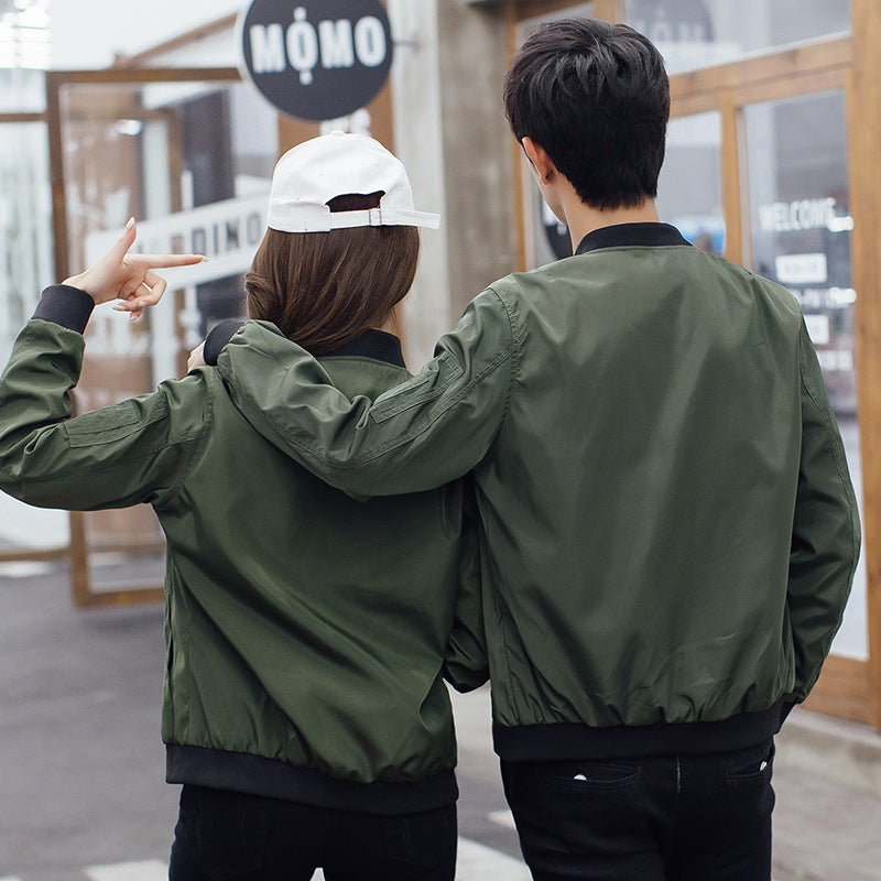 Couple's Baseball Jackets - Korean Style Flight Wear Pi-Mart