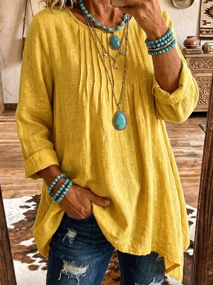 Womens Casual Crew-neck Long-sleeve Top NorixaFashion.com