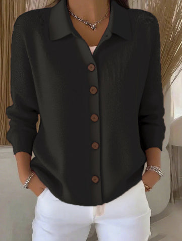 Button-knitted Lapel Sweater Cardigan Coat For Women LadyShow.Store