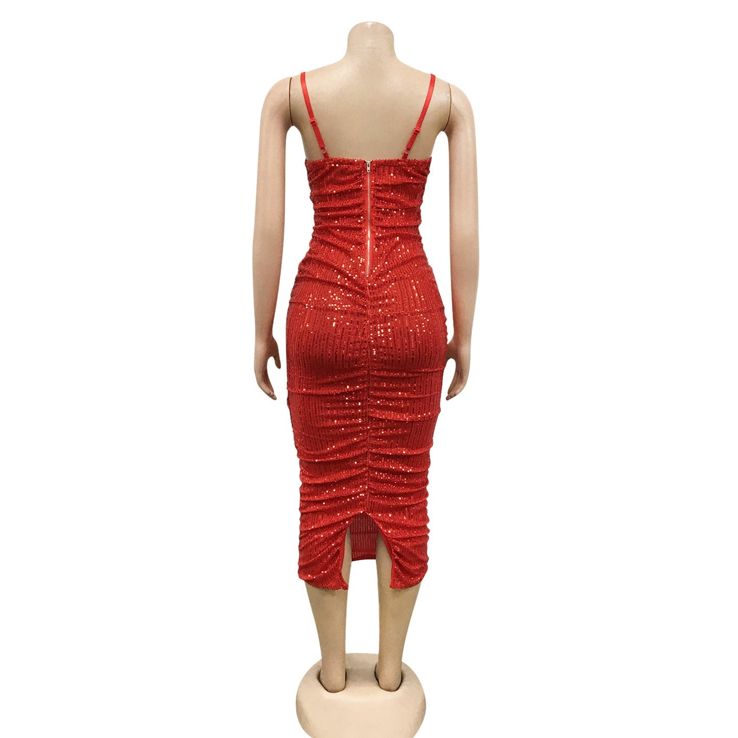Nightclub Sequin  Sling Slit Long Dress Women NorixaFashion.com