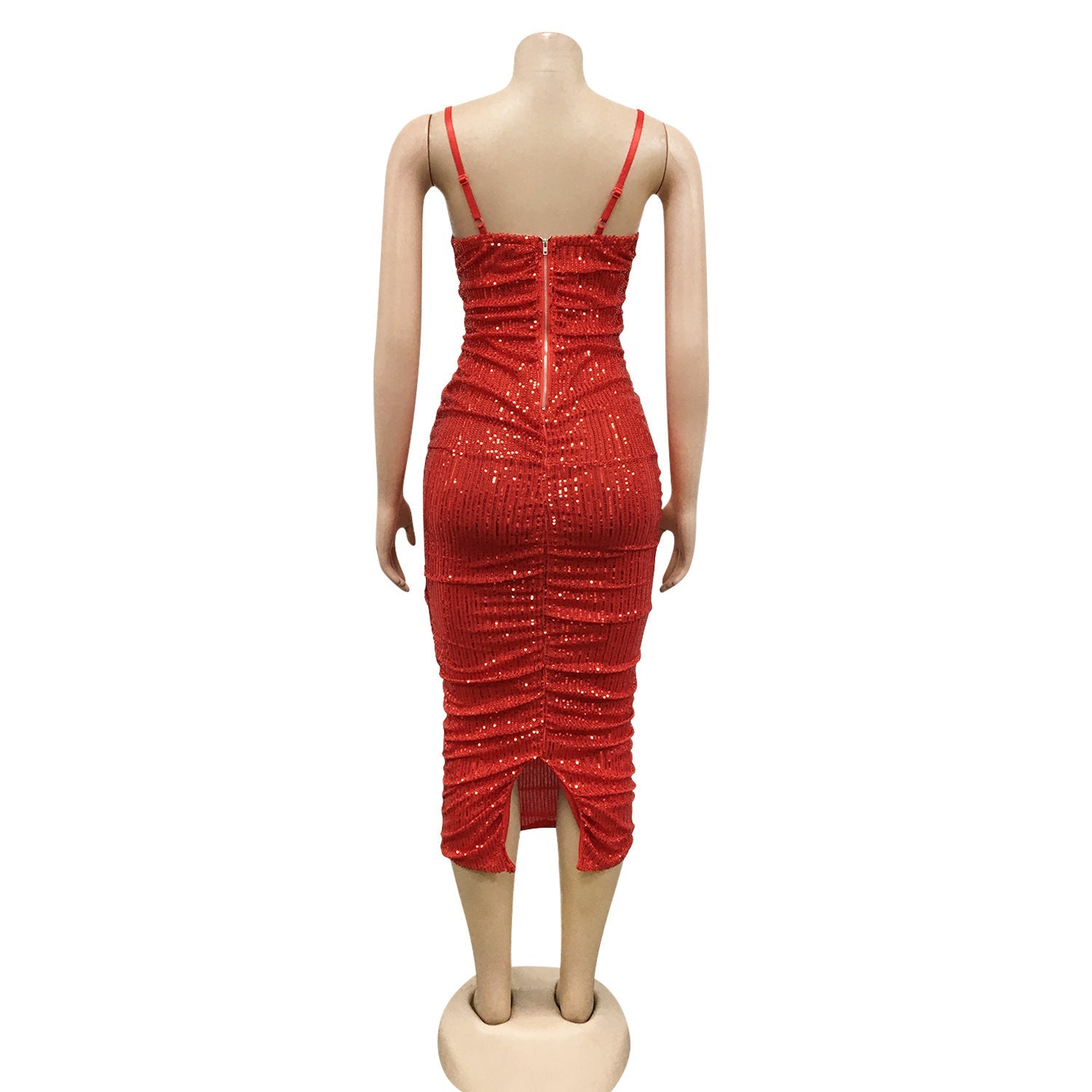 Nightclub Sequin  Sling Slit Long Dress Women NorixaFashion.com