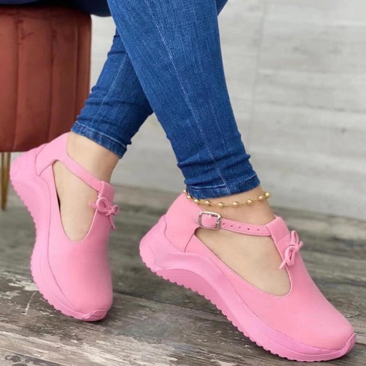 New Platform Buckle Fringe Solid Color Suede Casual Sneakers LadyShow.Store