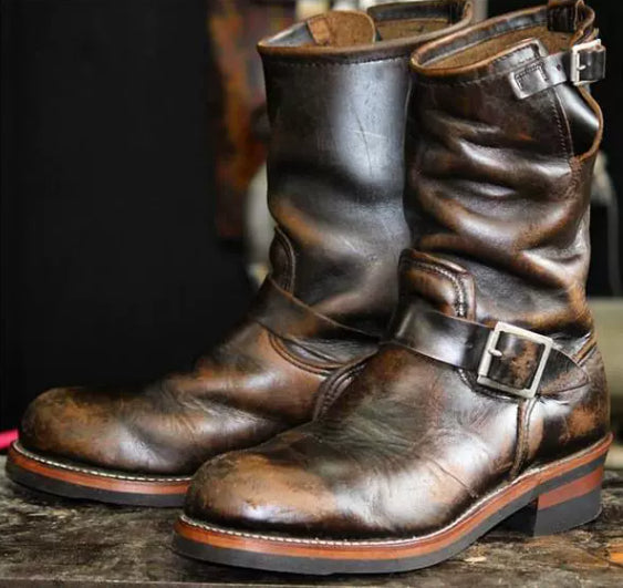 Low Heeled Autumn And Winter Round Toe Mid Tube Men's Boots LadyShow.Store
