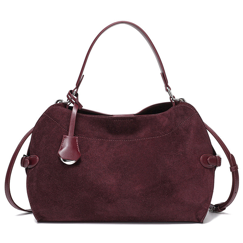 Genuine Deer Suede Brushed Leather Crossbody Bag Versatile LadyShow.Store