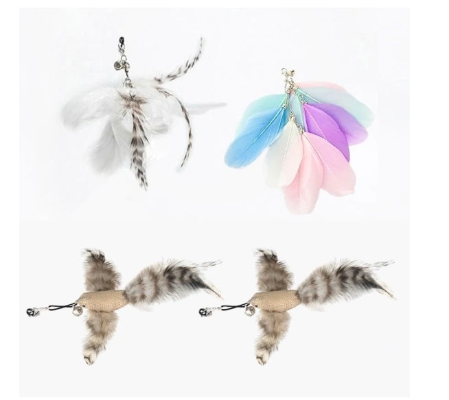 Steel Wire Feather Funny Cat Stick Long Rod Pets Fashion