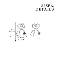 Sterling Silver Nurse Stethoscope with Blue Crystal Stud Earrings Jewelry Studs LadyShow.Store