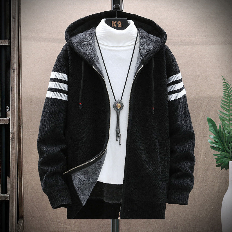 Hooded Cardigan Men's Plus Velvet Thickening Size Clothing Best YouTube Store