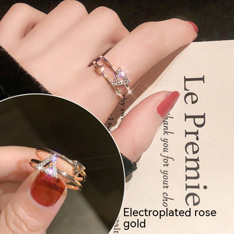 Spinning Ring Temperament Rotatable Snowflake CJD2