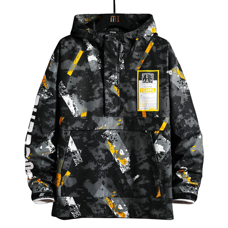 Hooded Plus Size Zipper Travel Yellow Regular Jacket