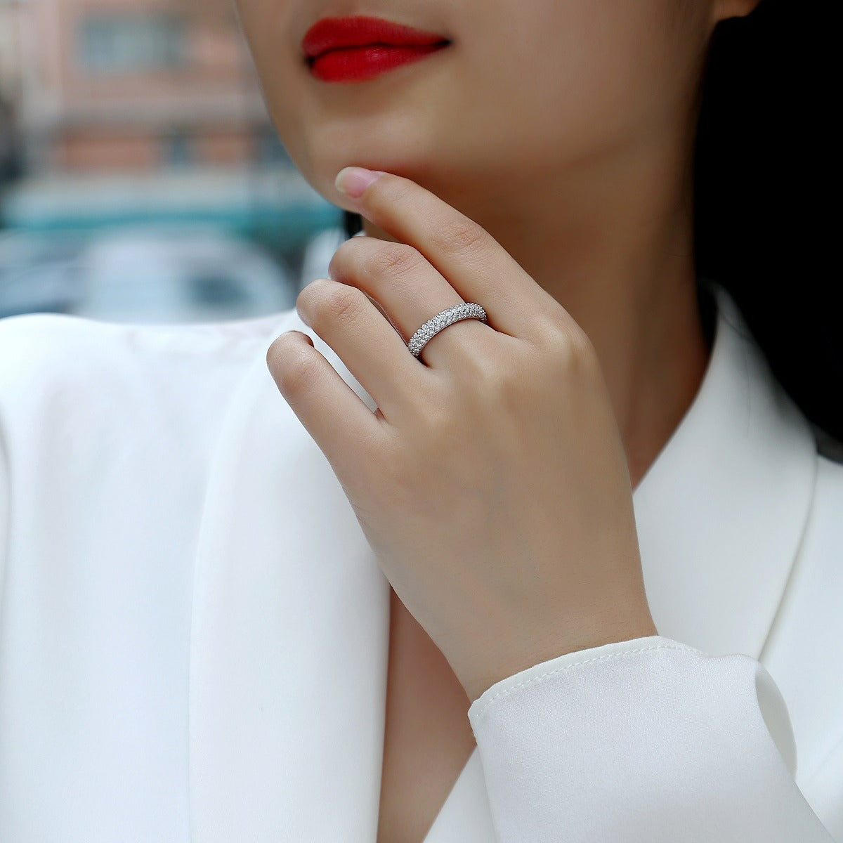 S925 Silver Ring Moissanite Ring LadyShow.Store
