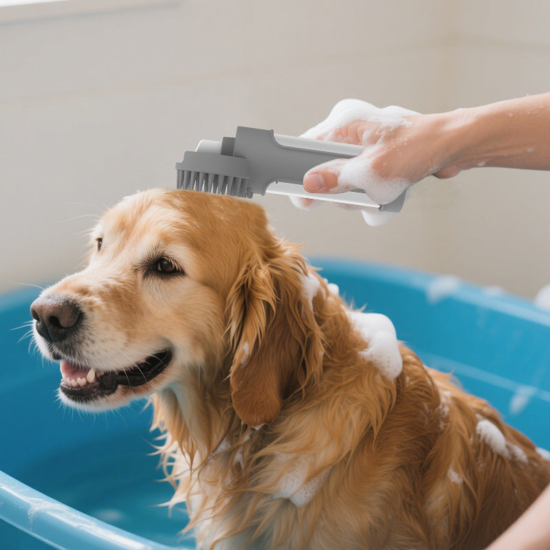 Pet Bath Brush Multifunctional Foam Bath Integrated Silicone Rubbing Bath Brush Cat And Dog Cleaning Artifact Massage Brush Pets Products Pets Fashion