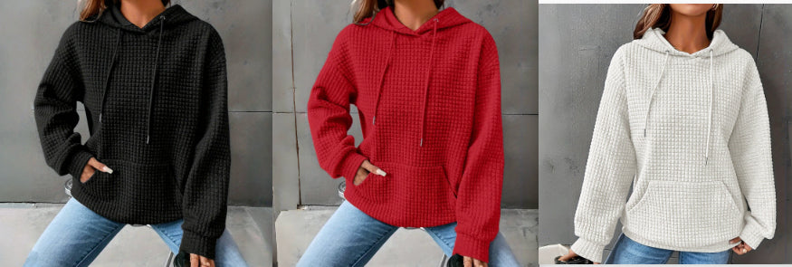 Women's Loose Fitting Hooded Long Sleeved Sweatshirt NorixaFashion.com