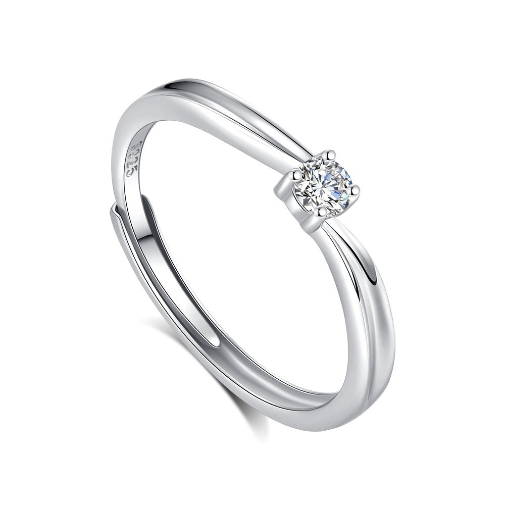 S925 Silver Adjustable Ring For Couples LadyShow.Store