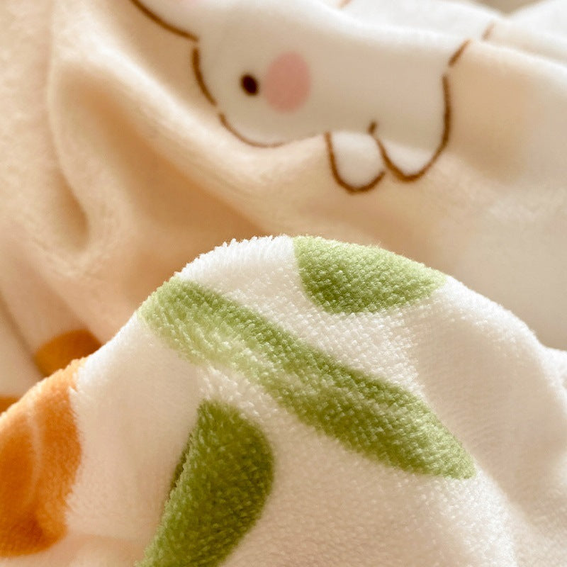 Winter Thickening Milk Fiber Bed Four-piece Coral Velvet Quilt Cover Flange Double-sided Bed Sheet Three-piece Bedding CJD2