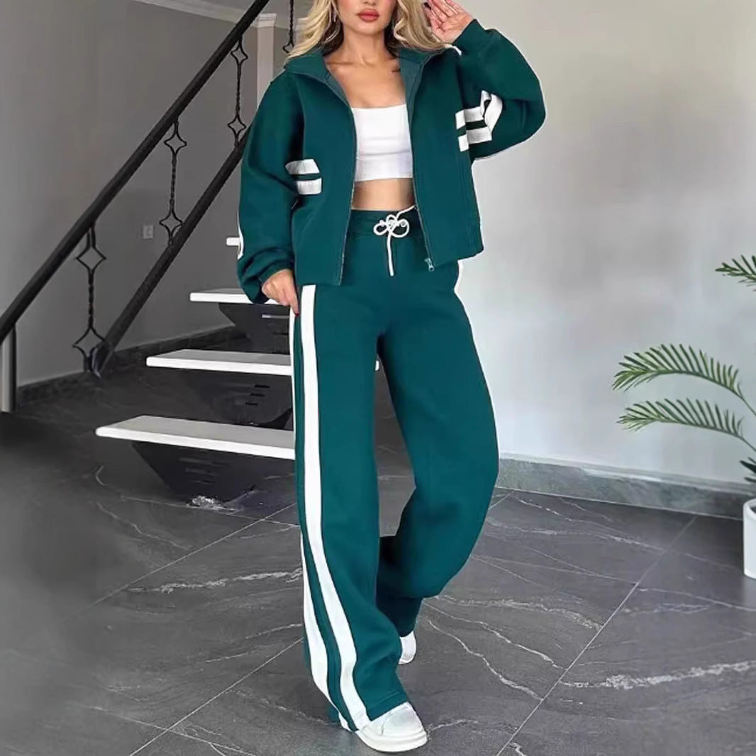 Fashion Two-piece Women's White Sports Suit Loose Sports Shirt Casual Pants Sets Sportswear Women Clothes Tracksuit Women Outfits NorixaFashion.com