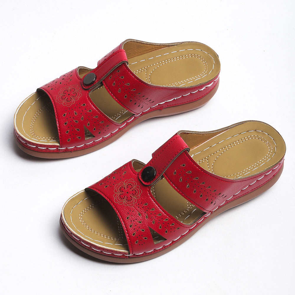 Women's European And American Wedge Heel Flat Sandals LadyShow.Store