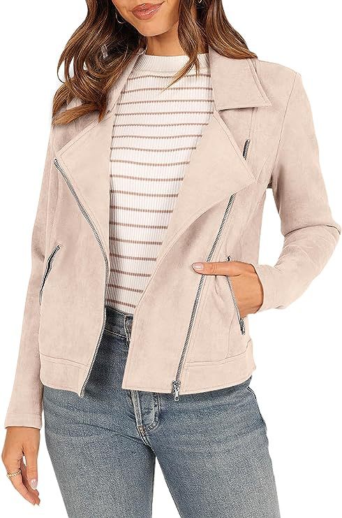 Fashion Deerskin Velvet Motorcycle Jacket Zipper Pocket Short Coat LadyShow.Store