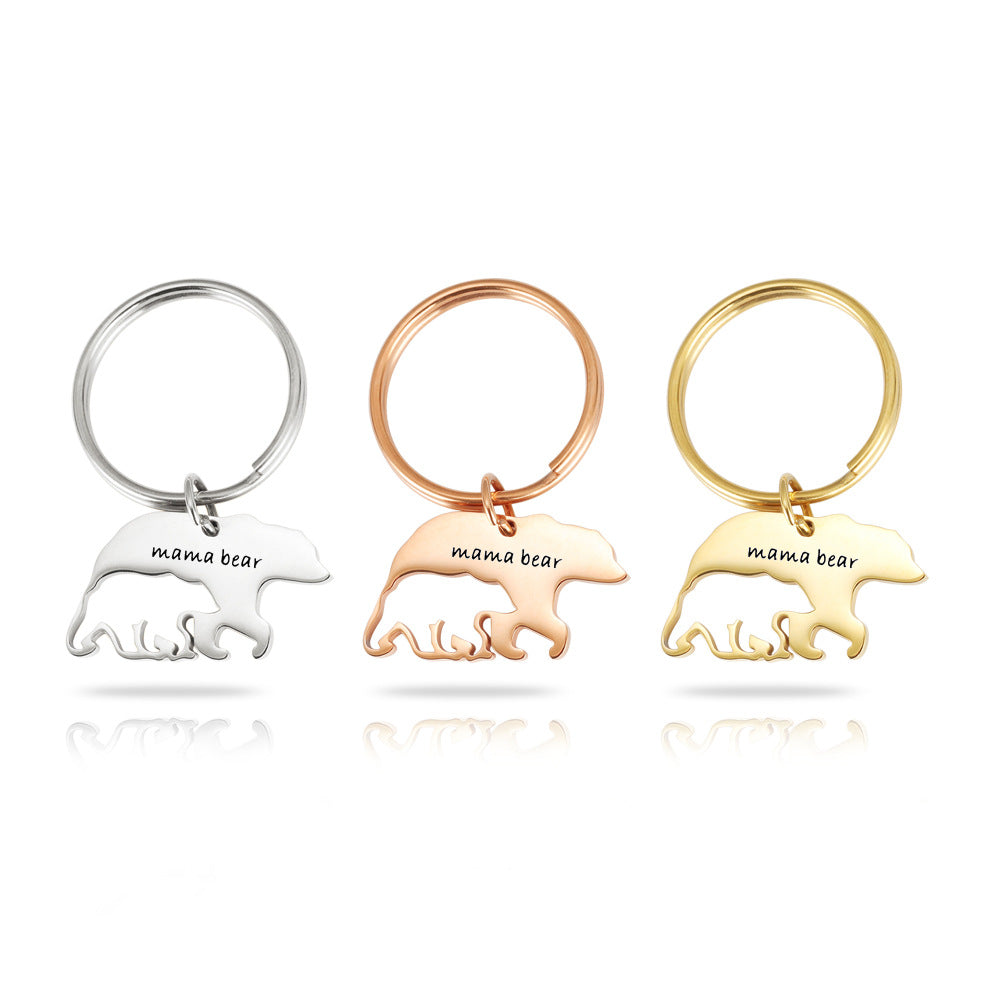 Mother's Day Stainless Steel Keychain - Mama Bear Gift LadyShow.Store