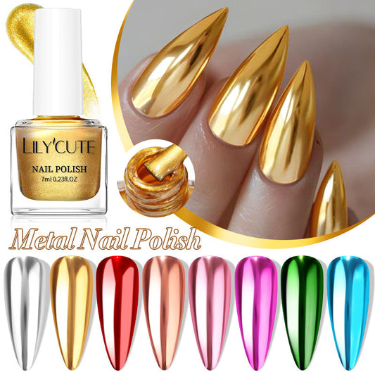 Quick-dry Metallic Mirror Nail Polish, No Baking Required LadyShow.Store