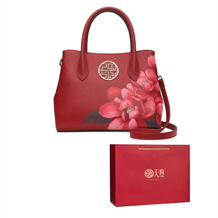 Women's New Stylish Leather Handbag Fashion Chinese Style LadyShow.Store