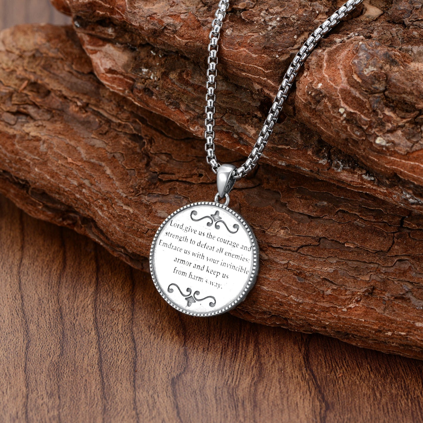 Saint Michael Medal Pendant Necklace The Archangel Catholic Medallions Amulet LadyShow.Store