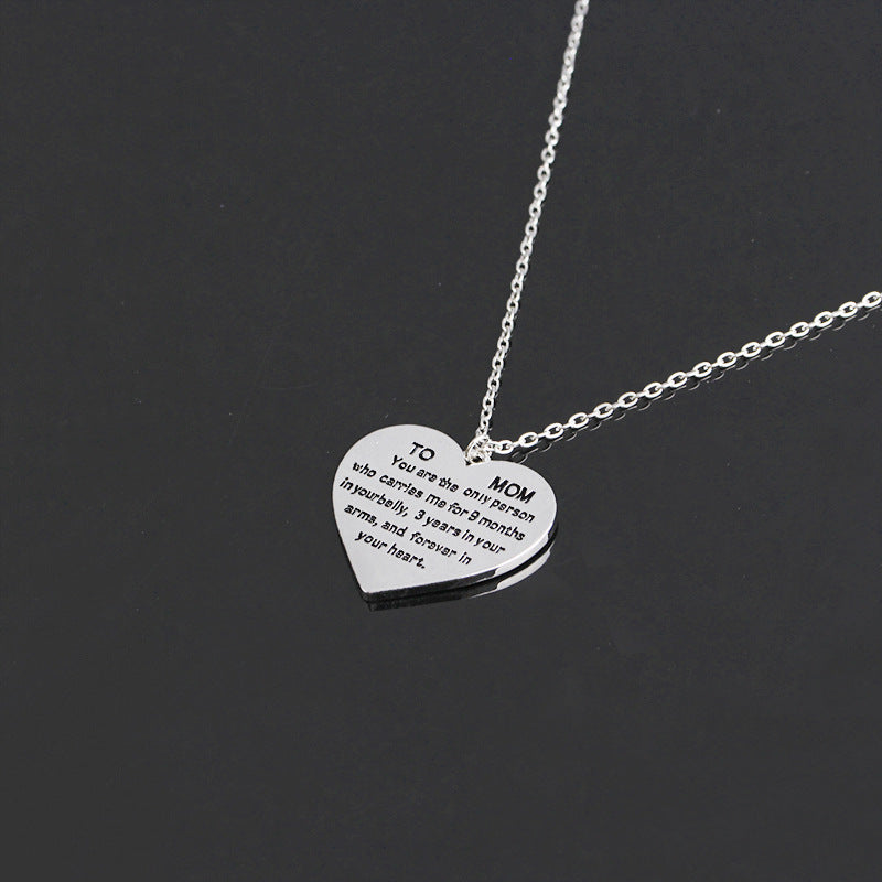 Heart-Shaped Engraved Necklace for Mother's Day Gift LadyShow.Store